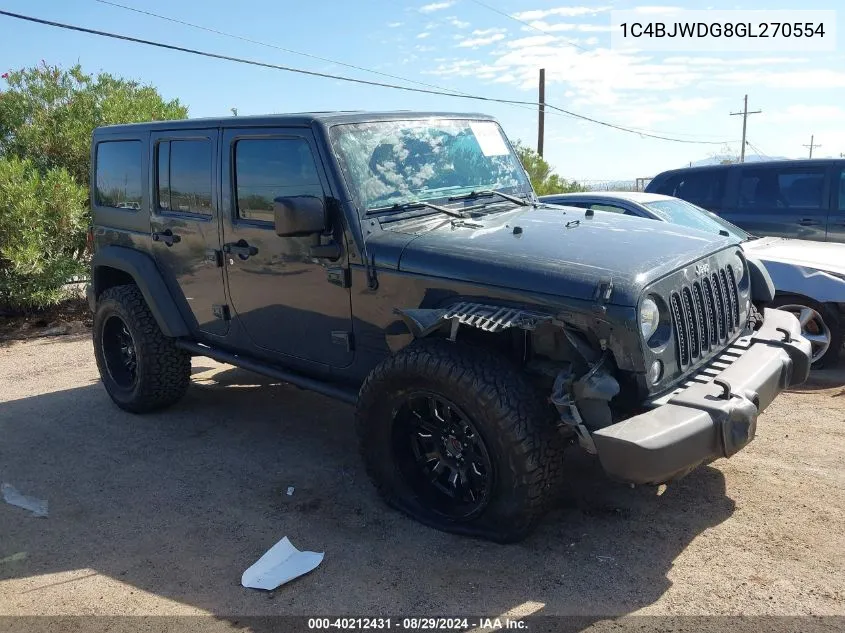 1C4BJWDG8GL270554 2016 Jeep Wrangler Unlimited Sport