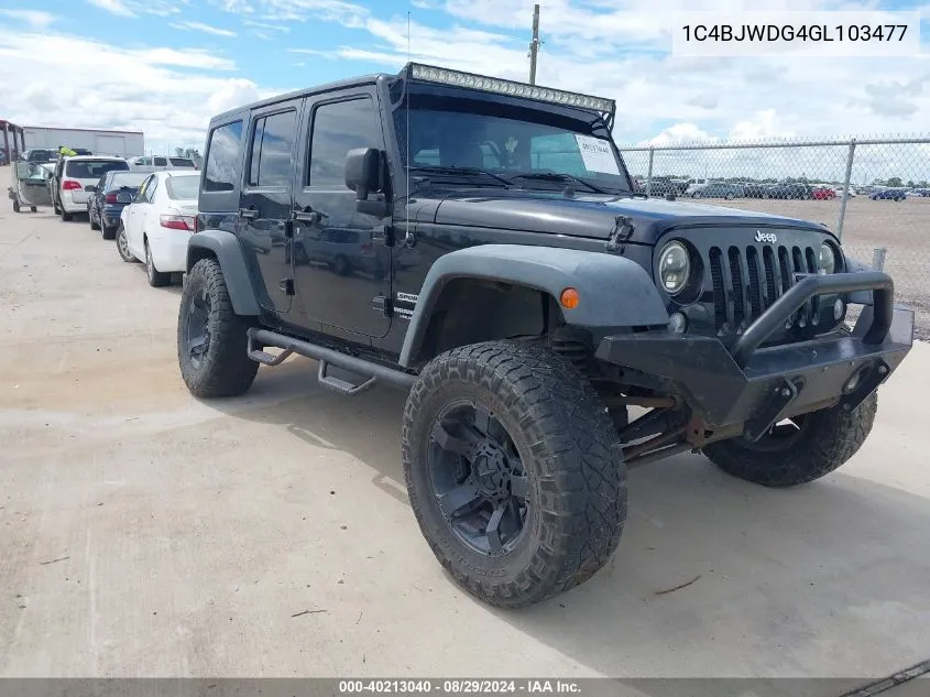 1C4BJWDG4GL103477 2016 Jeep Wrangler Unlimited Sport