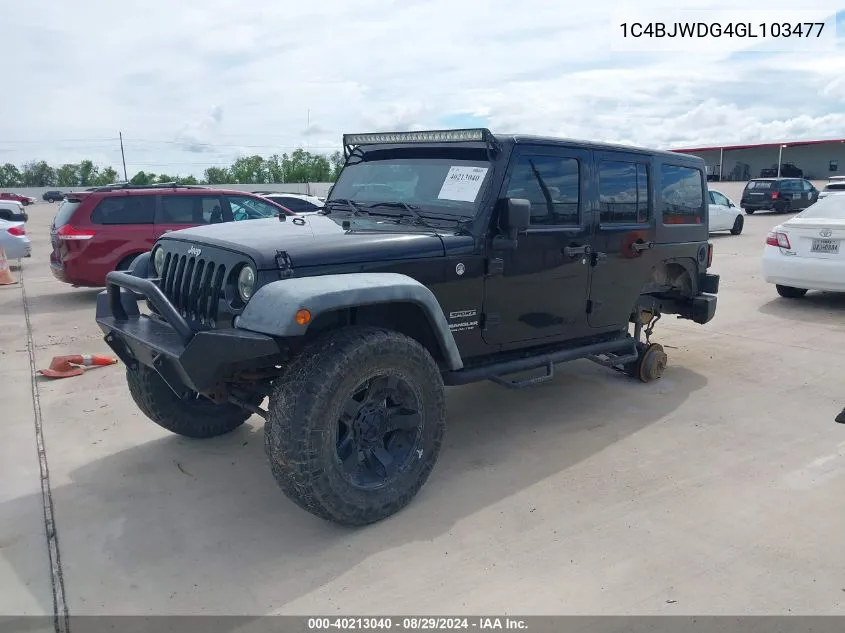 2016 Jeep Wrangler Unlimited Sport VIN: 1C4BJWDG4GL103477 Lot: 40213040