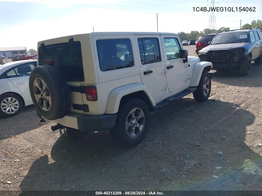 2016 Jeep Wrangler Unlimited Sahara VIN: 1C4BJWEG1GL154062 Lot: 40213209