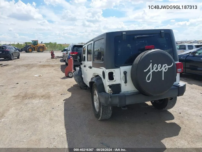 2016 Jeep Wrangler Unlimited Sport VIN: 1C4BJWDG9GL187313 Lot: 40216367