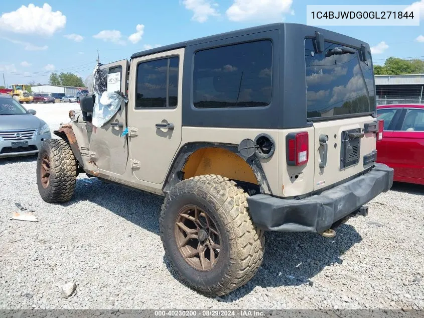 2016 Jeep Wrangler Unlimited Sport VIN: 1C4BJWDG0GL271844 Lot: 40230200