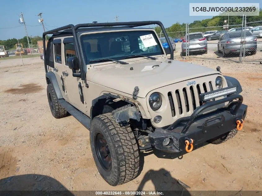 1C4BJWDG0GL233269 2016 Jeep Wrangler Unlimited Sport