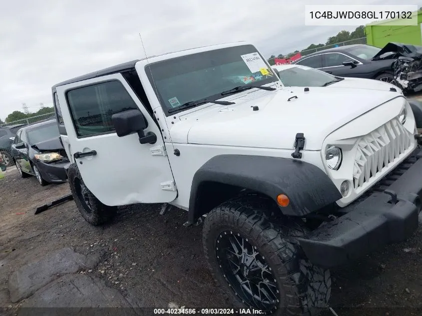 2016 Jeep Wrangler Unlimited Sport VIN: 1C4BJWDG8GL170132 Lot: 40234586