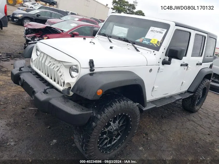 1C4BJWDG8GL170132 2016 Jeep Wrangler Unlimited Sport