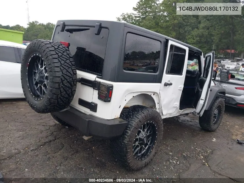 1C4BJWDG8GL170132 2016 Jeep Wrangler Unlimited Sport