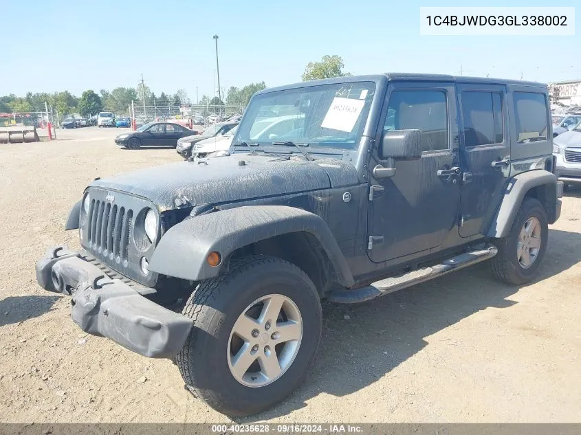 1C4BJWDG3GL338002 2016 Jeep Wrangler Unlimited Sport