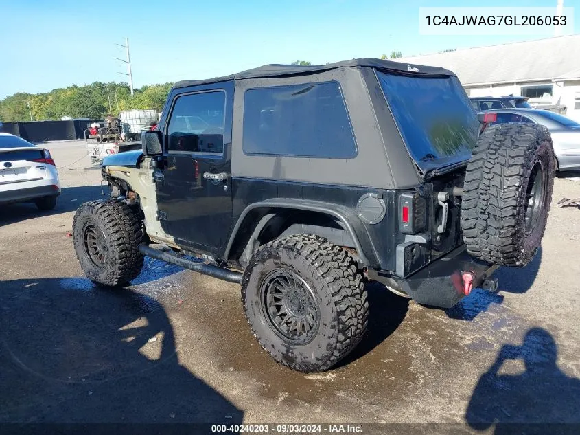 2016 Jeep Wrangler Sport VIN: 1C4AJWAG7GL206053 Lot: 40240203