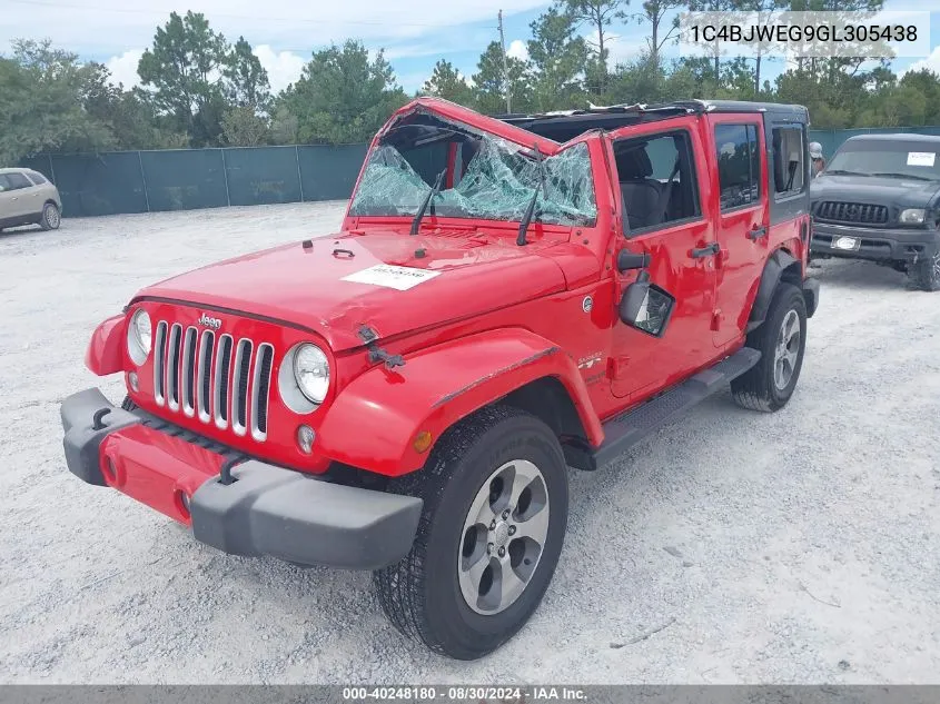 2016 Jeep Wrangler Unlimited Sahara VIN: 1C4BJWEG9GL305438 Lot: 40248180