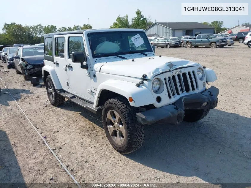 2016 Jeep Wrangler Unlimited Sahara VIN: 1C4HJWEG8GL313041 Lot: 40258260