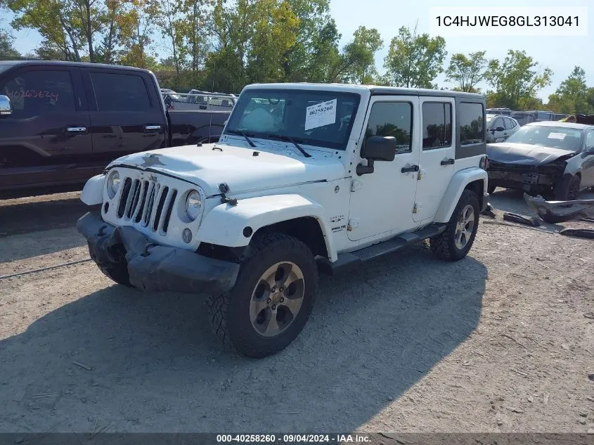 2016 Jeep Wrangler Unlimited Sahara VIN: 1C4HJWEG8GL313041 Lot: 40258260