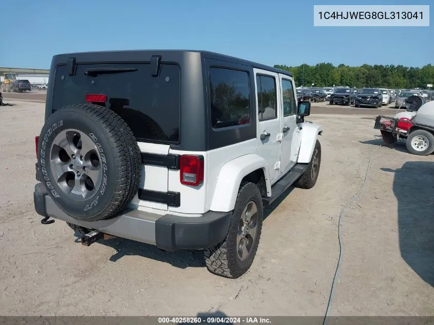 2016 Jeep Wrangler Unlimited Sahara VIN: 1C4HJWEG8GL313041 Lot: 40258260