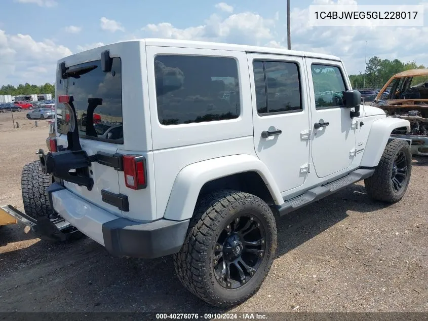 1C4BJWEG5GL228017 2016 Jeep Wrangler Unlimited Sahara