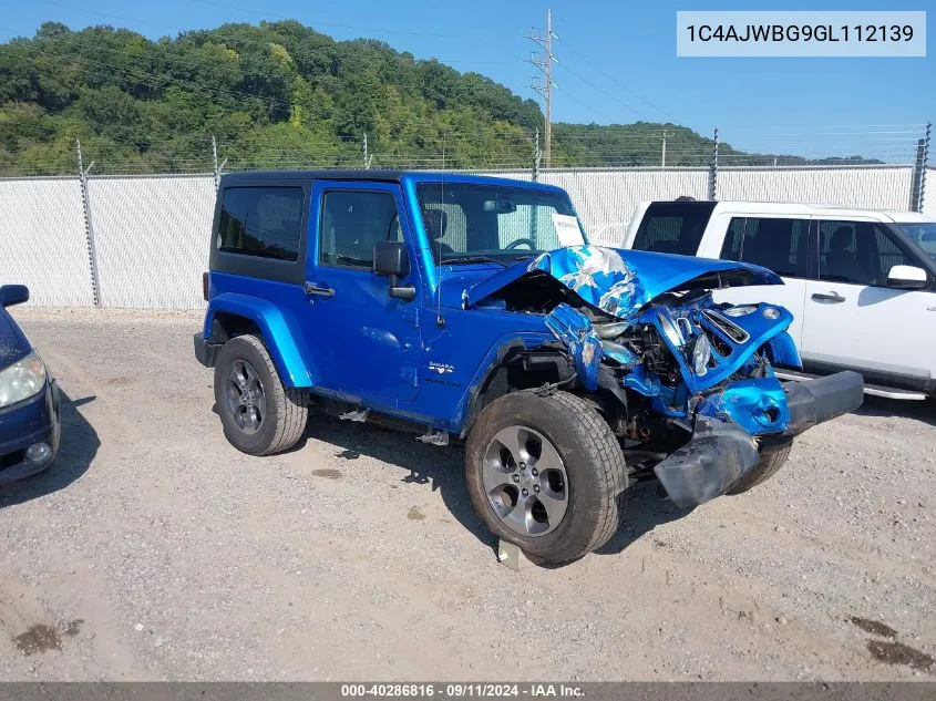 2016 Jeep Wrangler Sahara VIN: 1C4AJWBG9GL112139 Lot: 40286816