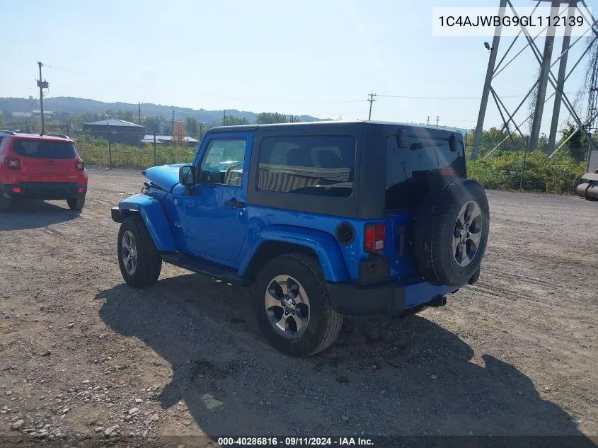 2016 Jeep Wrangler Sahara VIN: 1C4AJWBG9GL112139 Lot: 40286816