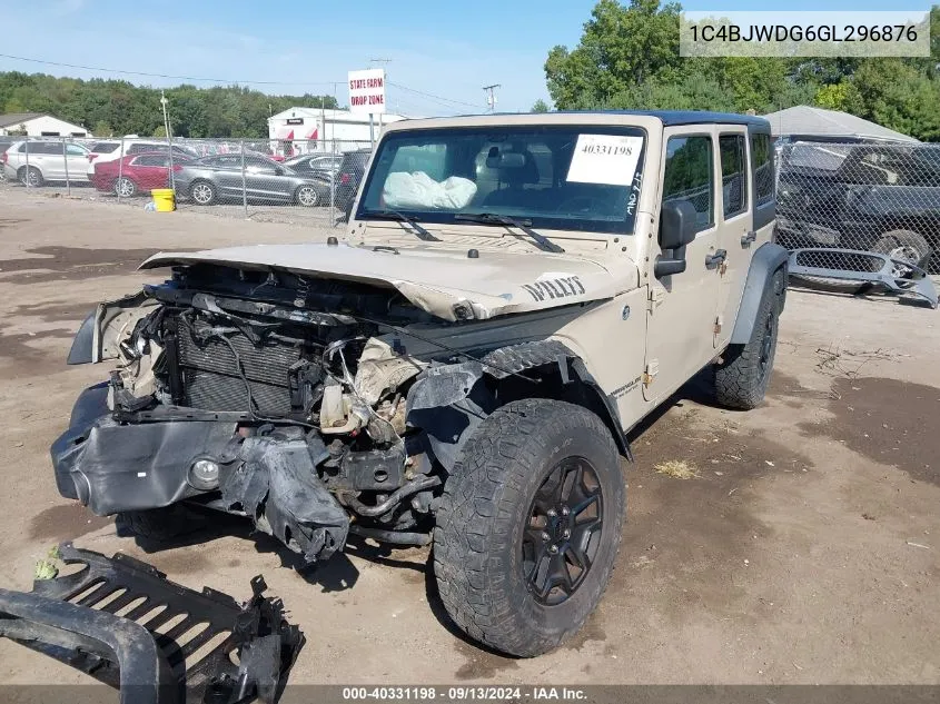 2016 Jeep Wrangler Unlimited Sport VIN: 1C4BJWDG6GL296876 Lot: 40331198