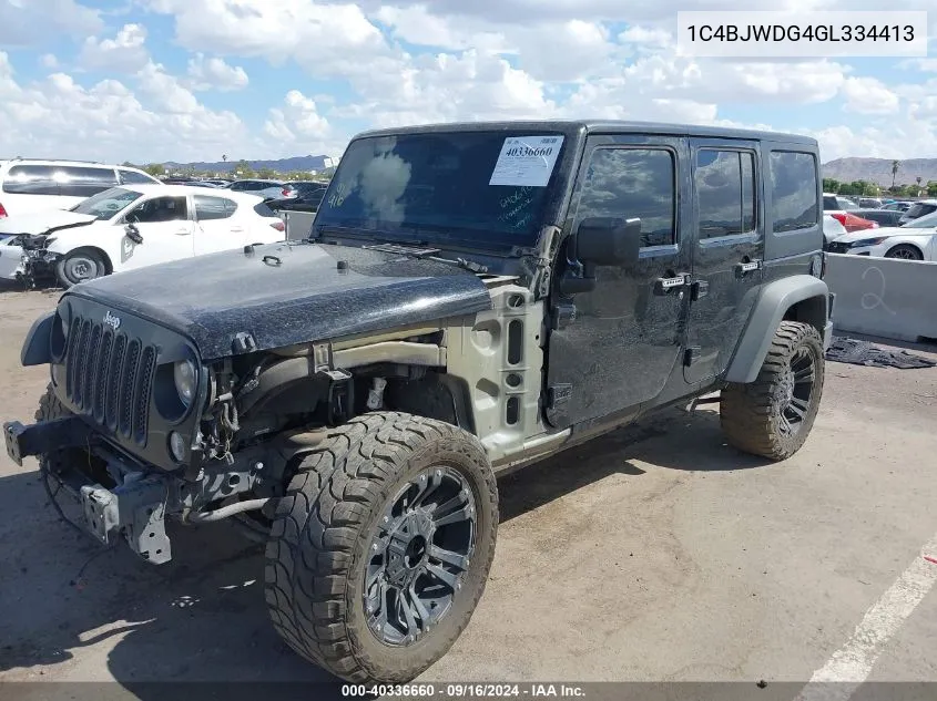 1C4BJWDG4GL334413 2016 Jeep Wrangler Unlimited Sport