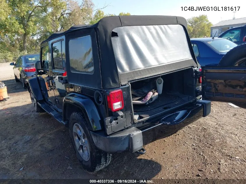 1C4BJWEG1GL181617 2016 Jeep Wrangler Unlimited Sahara