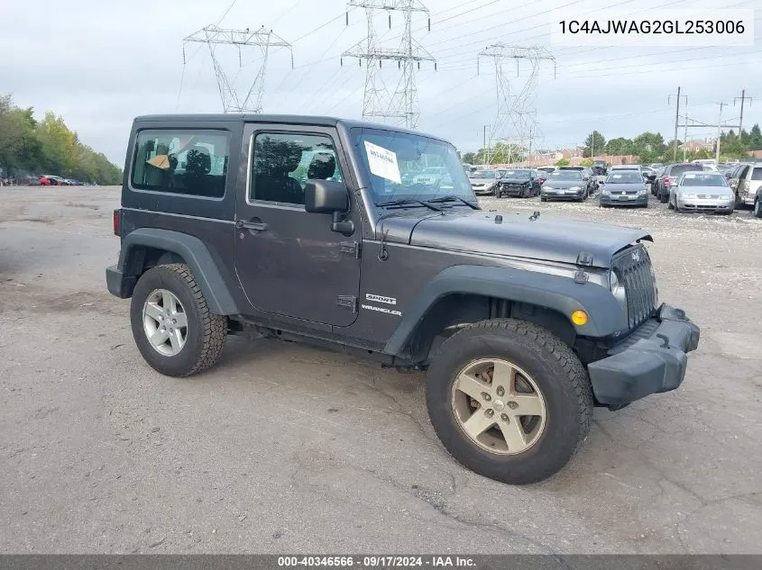 2016 Jeep Wrangler Sport VIN: 1C4AJWAG2GL253006 Lot: 40346566