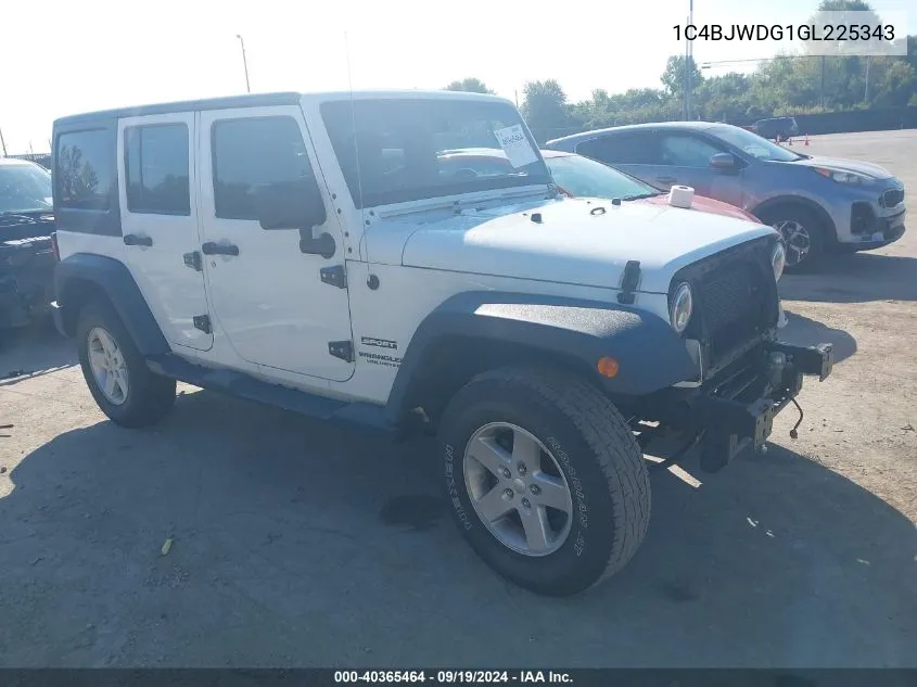 2016 Jeep Wrangler Unlimited Sport VIN: 1C4BJWDG1GL225343 Lot: 40365464