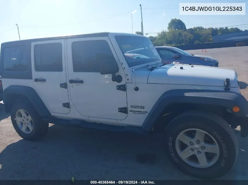 2016 Jeep Wrangler Unlimited Sport VIN: 1C4BJWDG1GL225343 Lot: 40365464