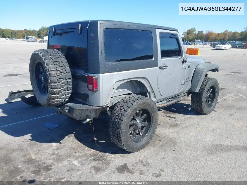 1C4AJWAG6GL344277 2016 Jeep Wrangler Sport
