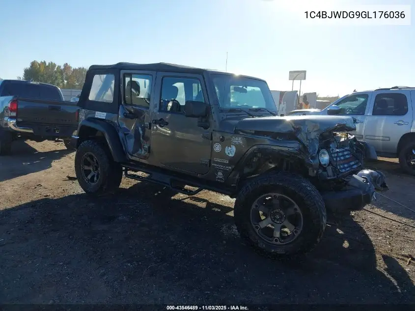1C4BJWDG9GL176036 2016 Jeep Wrangler Unlimited Sport