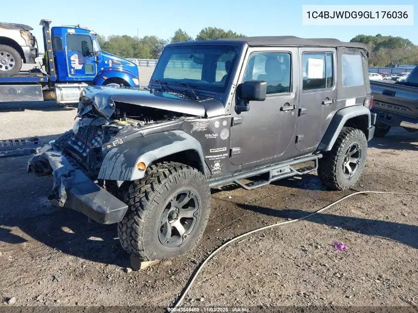 1C4BJWDG9GL176036 2016 Jeep Wrangler Unlimited Sport