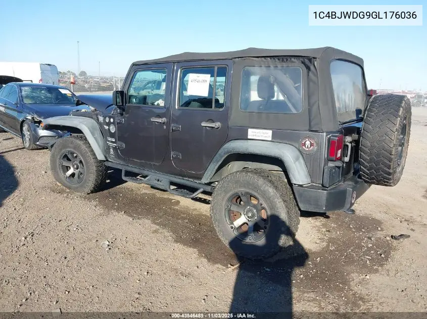 1C4BJWDG9GL176036 2016 Jeep Wrangler Unlimited Sport