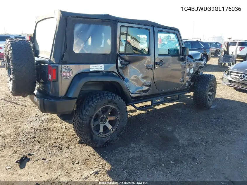 1C4BJWDG9GL176036 2016 Jeep Wrangler Unlimited Sport