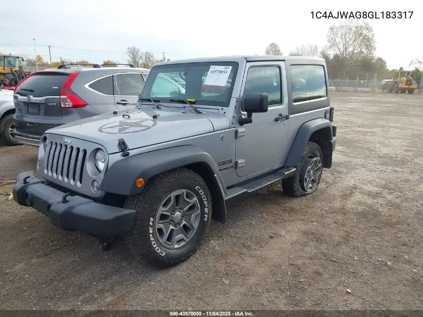 1C4AJWAG8GL183317 2016 Jeep Wrangler Sport