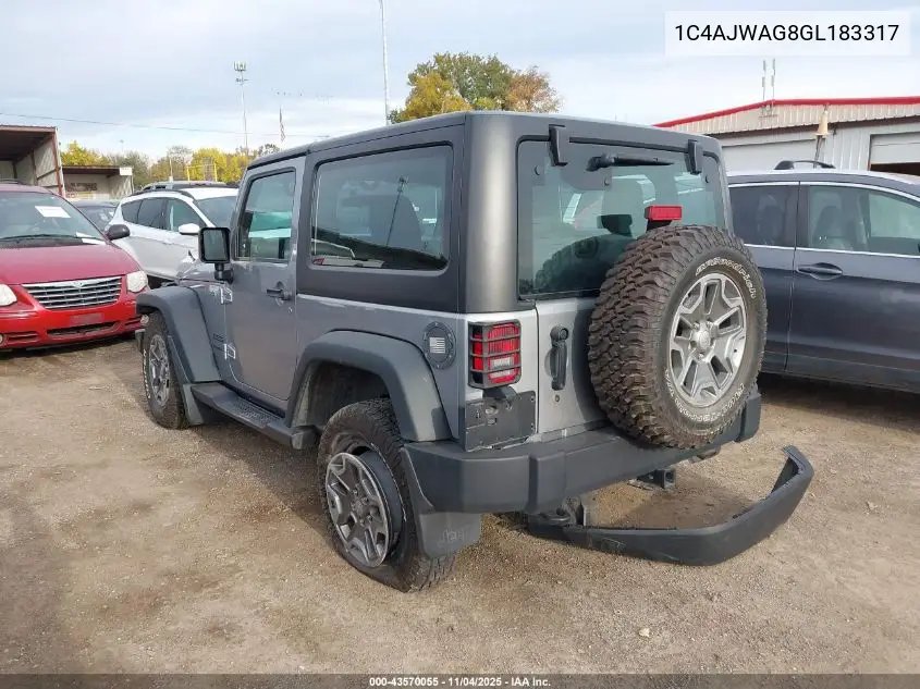1C4AJWAG8GL183317 2016 Jeep Wrangler Sport