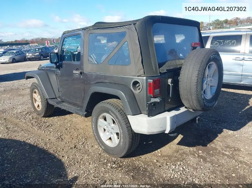 1C4GJWAG4GL207302 2016 Jeep Wrangler Sport