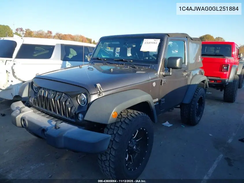 1C4AJWAG0GL251884 2016 Jeep Wrangler Sport