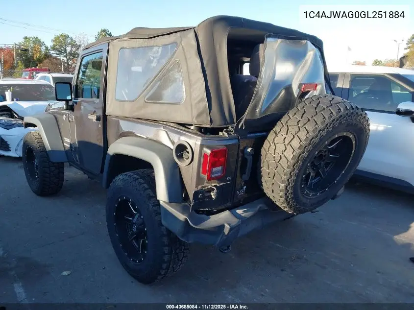 1C4AJWAG0GL251884 2016 Jeep Wrangler Sport