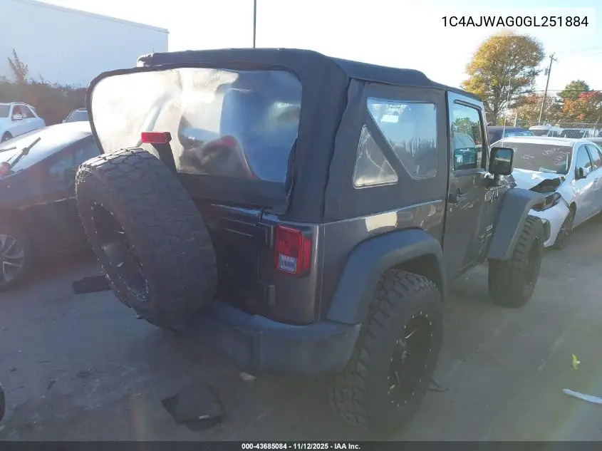 1C4AJWAG0GL251884 2016 Jeep Wrangler Sport