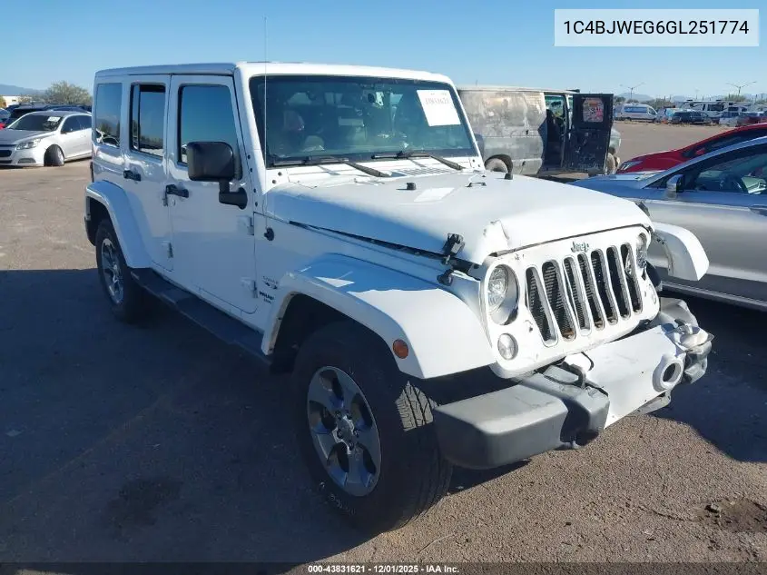 1C4BJWEG6GL251774 2016 Jeep Wrangler Unlimited Sahara