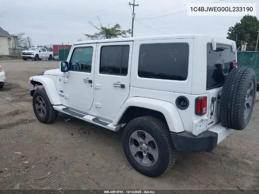 1C4BJWEG0GL233190 2016 Jeep Wrangler Unlimited Sahara