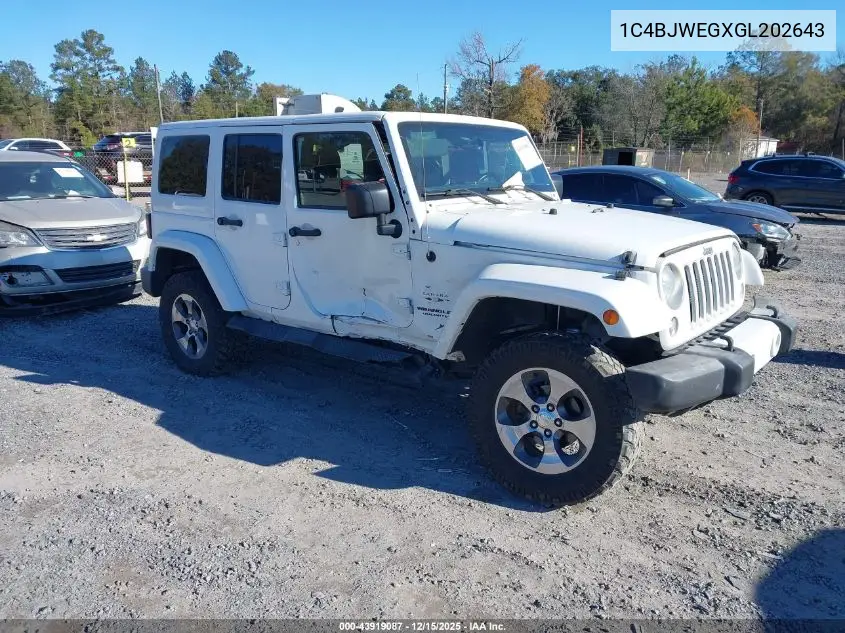 1C4BJWEGXGL202643 2016 Jeep Wrangler Unlimited Sahara