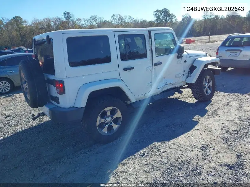 1C4BJWEGXGL202643 2016 Jeep Wrangler Unlimited Sahara