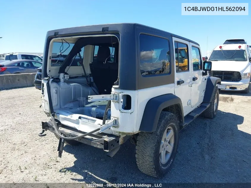 1C4BJWDG1HL562094 2017 Jeep Wrangler Unlimited Sport