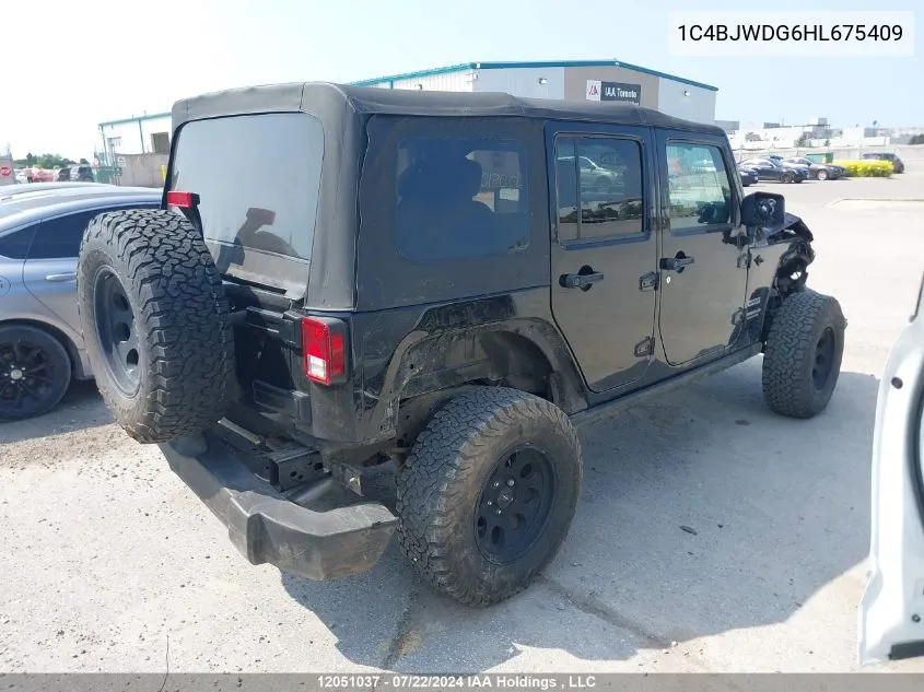 1C4BJWDG6HL675409 2017 Jeep Wrangler Unlimited Sport