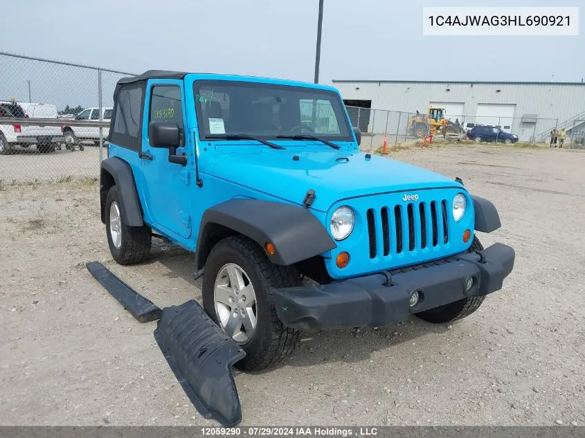 2017 Jeep Wrangler Sport VIN: 1C4AJWAG3HL690921 Lot: 12059290