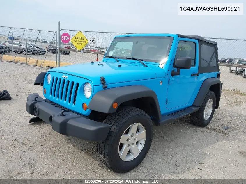 1C4AJWAG3HL690921 2017 Jeep Wrangler Sport