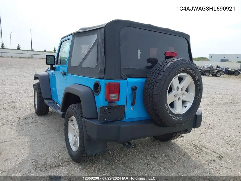 1C4AJWAG3HL690921 2017 Jeep Wrangler Sport