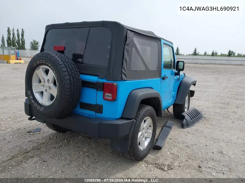 1C4AJWAG3HL690921 2017 Jeep Wrangler Sport