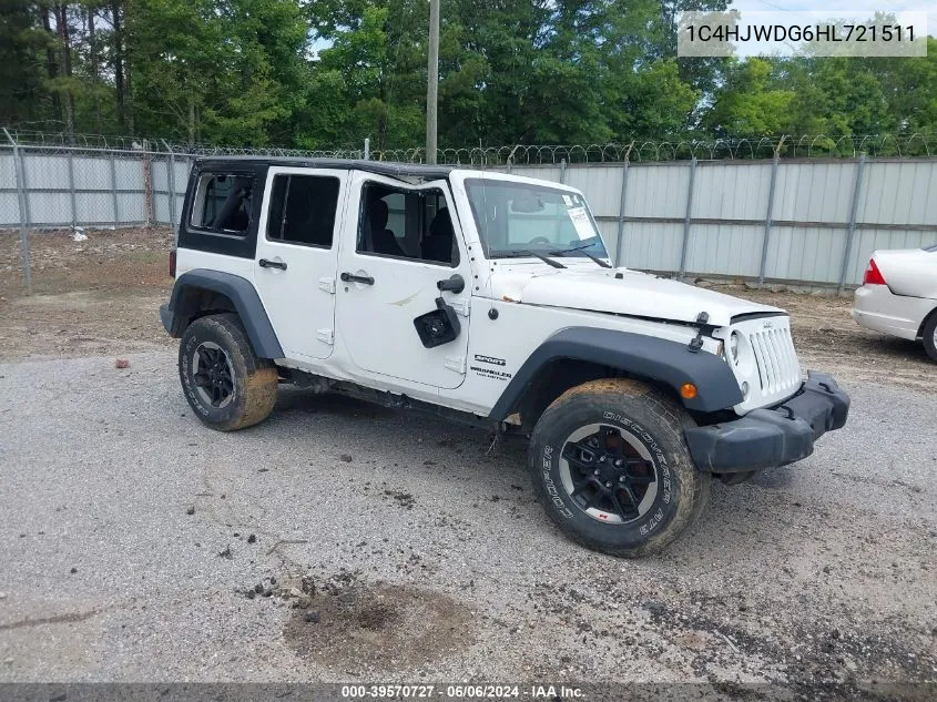 1C4HJWDG6HL721511 2017 Jeep Wrangler Unlimited Sport 4X4