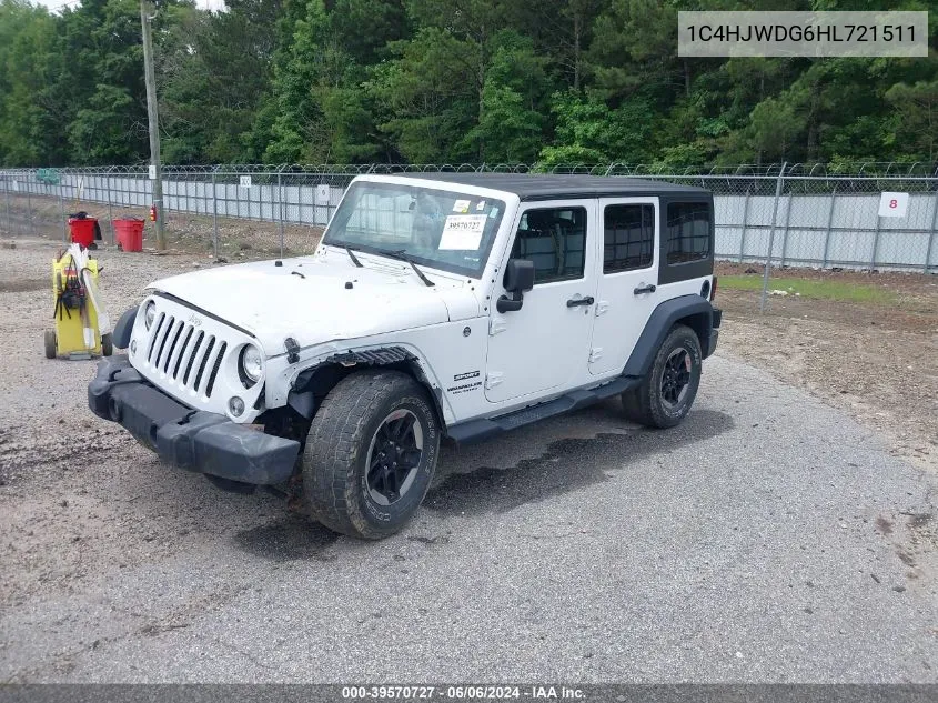 1C4HJWDG6HL721511 2017 Jeep Wrangler Unlimited Sport 4X4