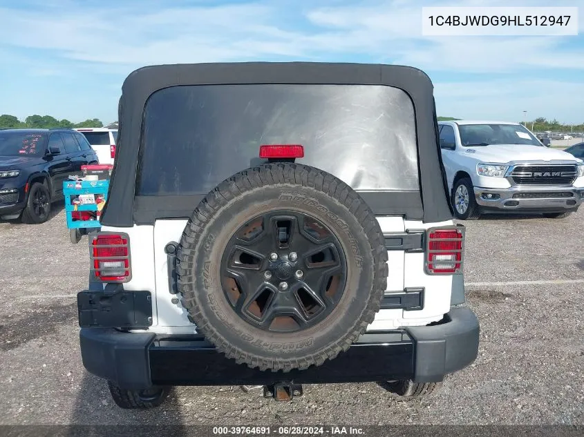 1C4BJWDG9HL512947 2017 Jeep Wrangler Unlimited Sport