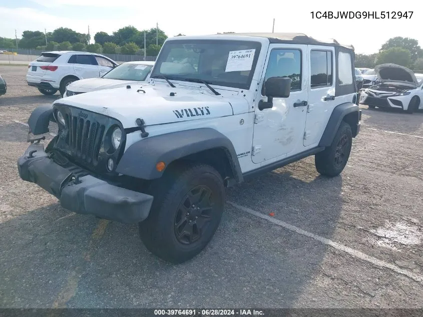 1C4BJWDG9HL512947 2017 Jeep Wrangler Unlimited Sport